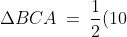 \Delta BCA \:=\:\frac{1}{2}(10)(10\tan\theta) \:=\:50\tan\theta